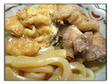 三角油揚げレシピ１５　　親鳥の煮物