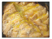 三角油揚げレシピ１３　　油揚げの卵とじ